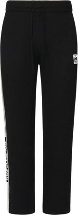 Casablanca Zwarte wollen broek met trekkoord in de taille - Heren - Sweatpants - Zwart - XL - Wol - Broeken