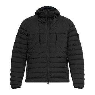 Stone Island Down Jackets, male, Blue, Size: 2XL Down Jacket with Hood