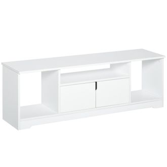 OEM Mueble De Tv Para Televisor De Hasta 42 Mesa Para Tv De Sal&oacute;n Moderna Con Armario De Doble Puerta Y 3 Compartimentos Abiertos 120x30x41cm Blanco