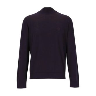 Giorgio Armani Wollen coltrui - Heren - Truien - Blauw - Maat: XL Wol