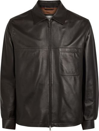 Tod's Leather Overshirt - Brown - L
