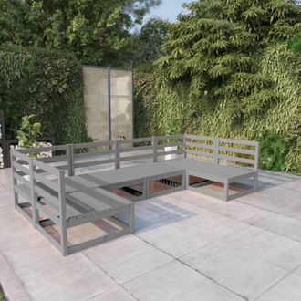 vidaXL Vidaxl - Juego De Muebles De Jard&iacute;n 6 Piezas Madera Maciza De Pino