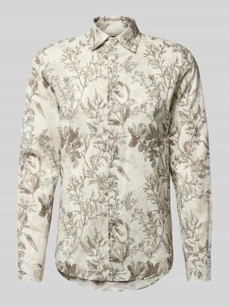 Mc Neal Regular Fit Freizeithemd aus Leinen-Baumwoll-Mix mit Kentkragen in Beige, Gr&ouml;&szlig;e XXXL