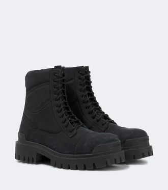 Balenciaga Combat Strike canvas lace-up boots