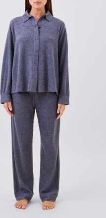 Papinelle Sleepwear Super Soft Waffle Knit Pajamas in Steel Blue at Nordstrom, Size X-Large
