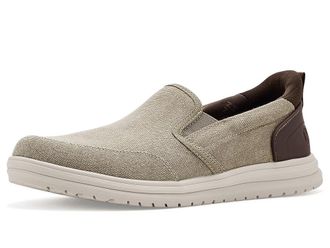 Nunn Bush Brew City Easy On and Moccasin Toe Hands Free Organic Canvas Slip-On Loafers Mens Shoes Beige : 10.5 W (EE)