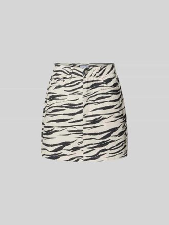 Lala Berlin Minirock mit Allover-Animal-Print in Black, Gr&ouml;&szlig;e XS