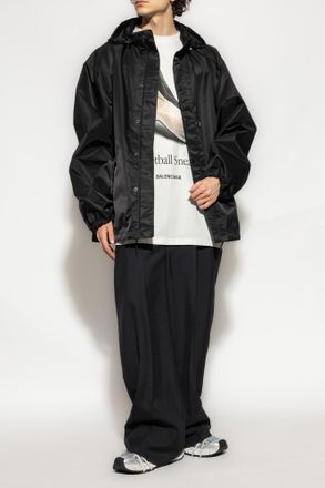 Balenciaga Jacket With Hood, Mens, Black