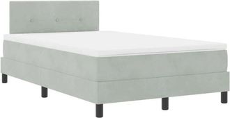 vidaXL Vidaxl - Cama Con Somier Y Colch&oacute;n Gris Claro 120 X 190 Cm Tela