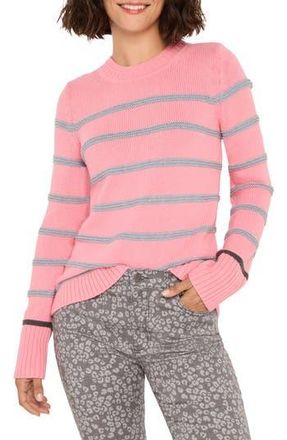 Nic+Zoe Go to Stripe Cotton Sweater in Pink Multi at Nordstrom Rack, Size X-Small