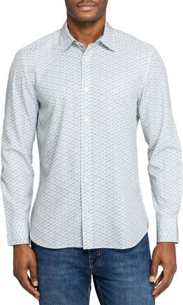 ConStruct Circle Duo Woven Long Sleeve Basic in White/green at Nordstrom, Size X-Large
