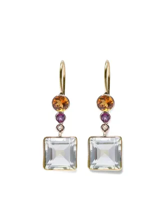 Lizzie Fortunato Yellow Gold Green Amethyst Earrings - women - 14kt Yellow Gold/Green Amethyst - One Size