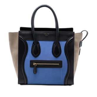 Celine Pre-owned Celine Micro Tricolor Calfskin and Suede Luggage Tote Ladies HP0I0NTMXL6MR08I