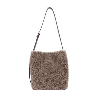 Lancaster Bolso saco con cierre magn&eacute;tico y acabado de peluche - Bags - Mujer - Marr&oacute;n - ONE SIZE