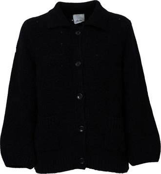 Allude Vest met kraag - Dames - Truien - Zwart - Maat: S Zijde