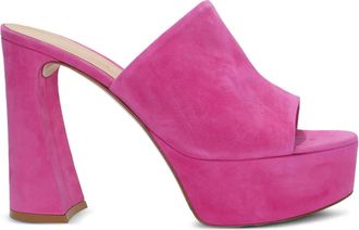 Gianvito Rossi Sandali in pelle scamosciata con plateau - Rosa