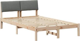 vidaXL Bed frame Brown and dark grey 120 x 190 cm Solid pine wood vidaXL