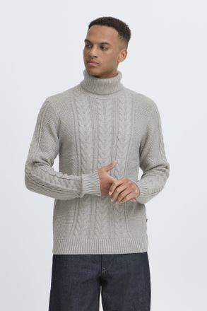 Blend Stehkragenpullover BLEND BHBASIM Roll, Herren, Gr. XXL, grau (stone mix), Strick, Obermaterial: 50% Baumwolle, 47% Polyacryl, 3% Nylon, unifarben, reg