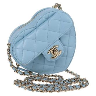Chanel Pre-owned Leather chanel-bags - Dames - Pre-owned - Blauw - Maat: ONE Size Leer