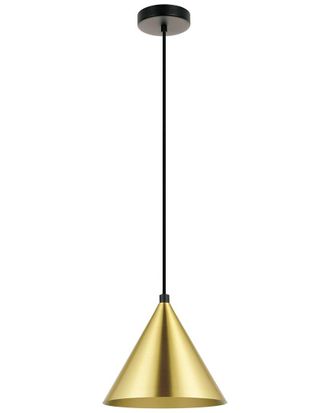 Eglo Eglo Narices 1 Light Mini Pendant With Black Finish & Brushed Brass Metal Shade