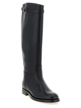 Churchs Womens Black Calfskin Over The Knee Shoe