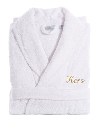 Linum Home Textiles Embroidered His/Hers Terry Bathrobe