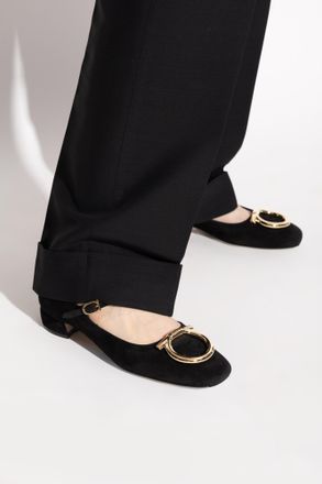 Ferragamo Suede Heeled Shoes, Womens, Black