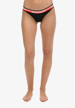 Superdry Bikini-Hose SUPERDRY CLASSIC STRIPE BIKINI BOTTOMS, Damen, Gr. M, N-Gr, schwarz, Obermaterial: 82% Polyester, 18% Elasthan, unifarben, Badehosen Bikin