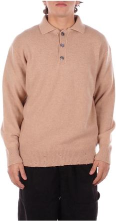Amaranto Maglia Chiusura con bottoni - Heren - Ronde hals truien - Beige - S - Wol - Truien & Vesten