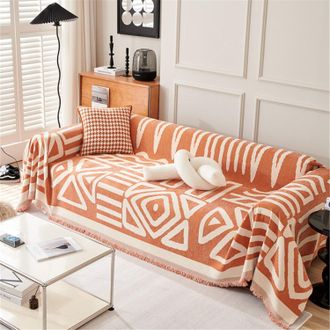 OEM Manta Grande Reversible De Estilo Bohemio Para Sof&aacute; De 1 A 4 Plazas, Decorativa, Naranja, 180 X 300 Cm