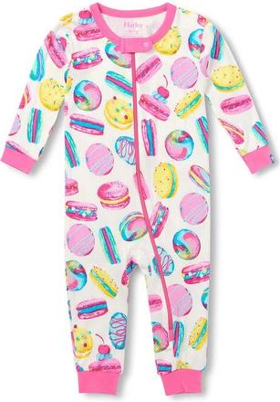 Hatley Macaron Fitted One-Piece Pajamas in White at Nordstrom, Size 18-24M