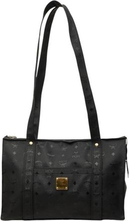 MCM Mcm Black Pvc Shoulder Bag Tote Bag (Pre-Owned)