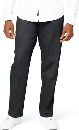 Dockers Signature Khaki Pants Mens Black Stretch Straight Leg UPS991
