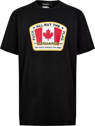 Dsquared2 Canadian Flag Patch T-Shirt in Black
