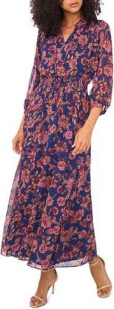 Vince Camuto Metallic Floral Maxi Dress in Deep Sky at Nordstrom Rack, Size X-Small