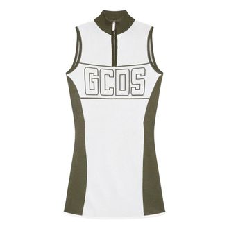 GCDS Mini abito con zip a met&agrave; e logo della band - - Tops - Donna - Multicolore - L