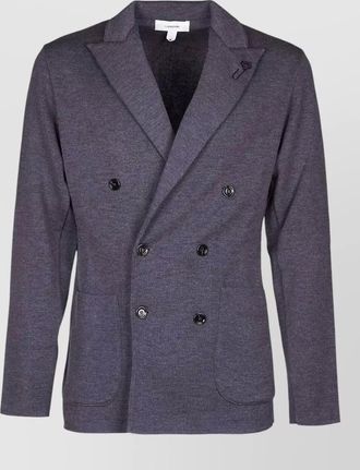 Lardini wool double-breasted knit blazer