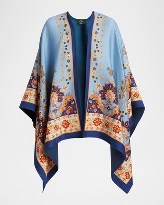 Etro Floral-Print Cotton Cape