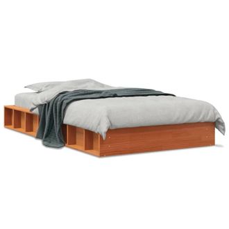 Berkfield Home Bed Frame without Mattress Wax Brown 90x190 cm Single Solid Wood Pine