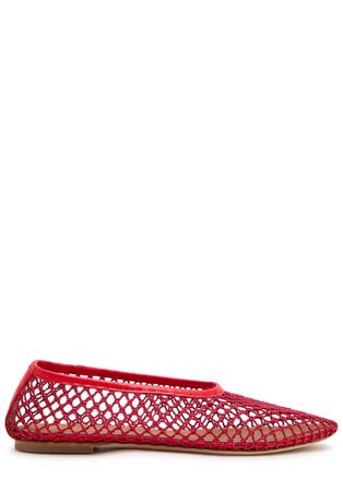 Staud Alba Woven Ballet Flats - Red - 9 (IT39/ UK6)