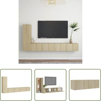 vidaXL Mobile tv - Set di Mobili Porta TV 3 pz Rovere Sonoma in Legno Multistrato
