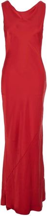 Norma Kamali Mouwteloze Galajurk met Lage Rug - Dames - Avondkleed - Rood - XS - Polyester - Kleedjes