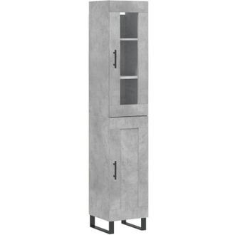 vidaXL Highboard Concrete Grey 34.5x34x180 cm Engineered Wood Vidaxl