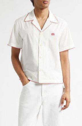 Bode Rebud Cotton Voile Camp Shirt in White at Nordstrom, Size X-Large
