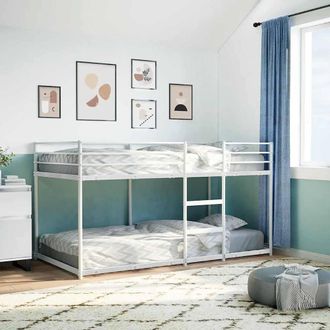 Berkfield Home Breathable Bunk Bed without Mattress White 75x190 cm Steel