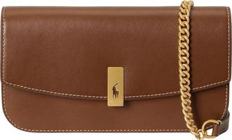 Polo Ralph Lauren ID Leather Chain Wallet Bag - Dames - Schoudertassen - Bruin - ONE Size - Leer - Tassen