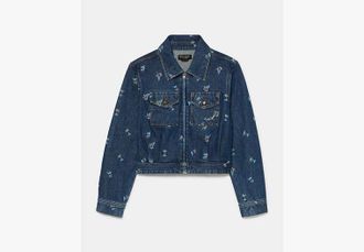 Kate Spade New York Vibrant Buds Embroidered Denim Jacket