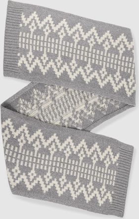 Reiss Grey & white Wool-blend Scarf