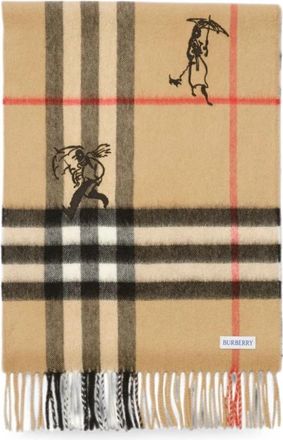 Burberry Check Cashmere Sjaal - Dames - Wintersjaals - Beige - ONE Size - Kasjmier - Accessoires
