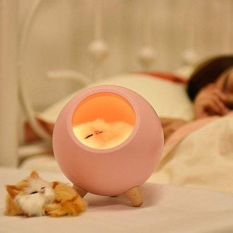 OEM L&aacute;mpara De Noche Infantil Con Forma De Gatito, Atenuaci&oacute;n Continua, Control T&aacute;ctil, L&aacute;mpara Para Dormir, Peque&ntilde;a Luz Nocturna